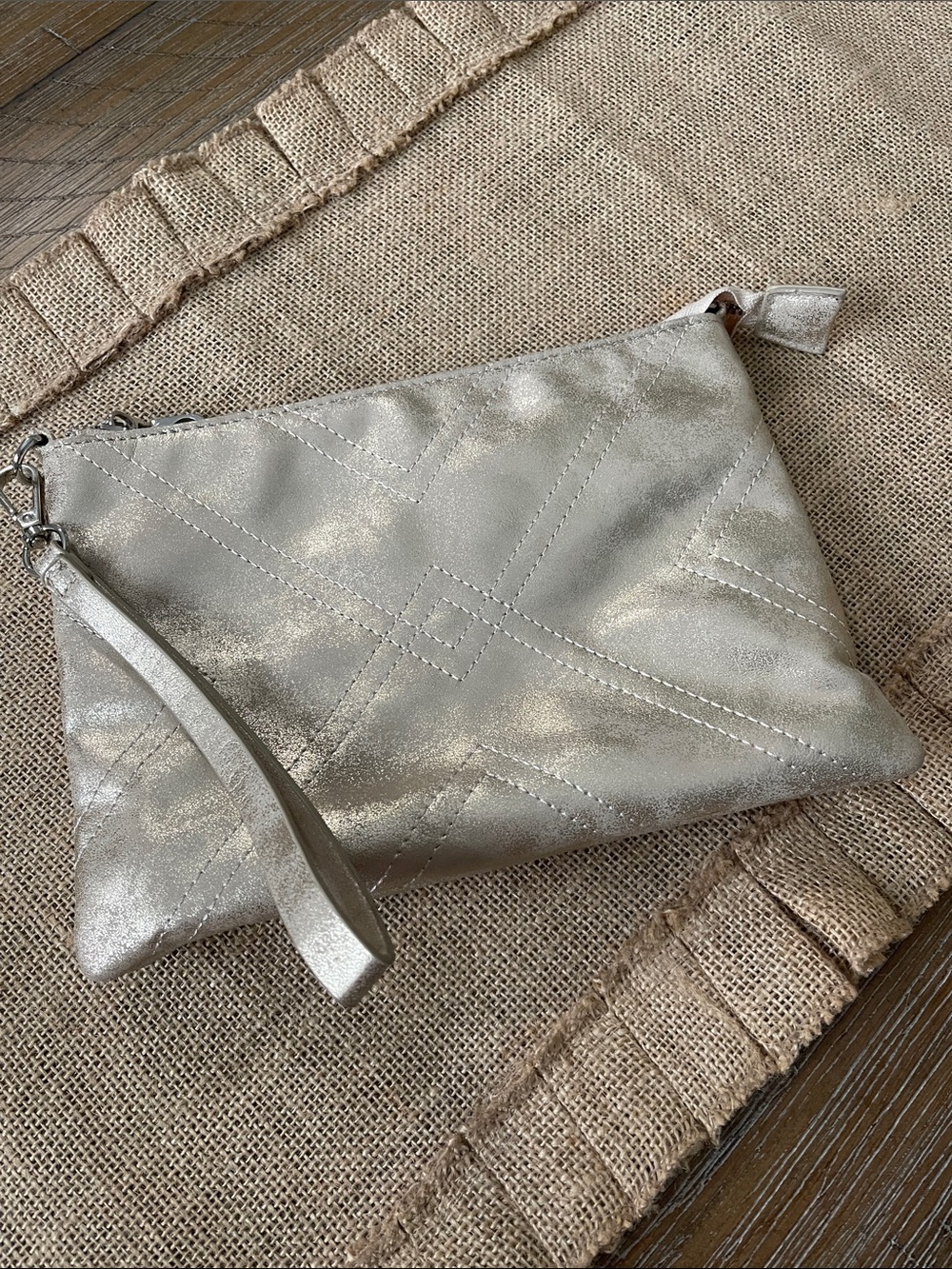 Metallic Wristlet Clutch - Women's clutch Bag